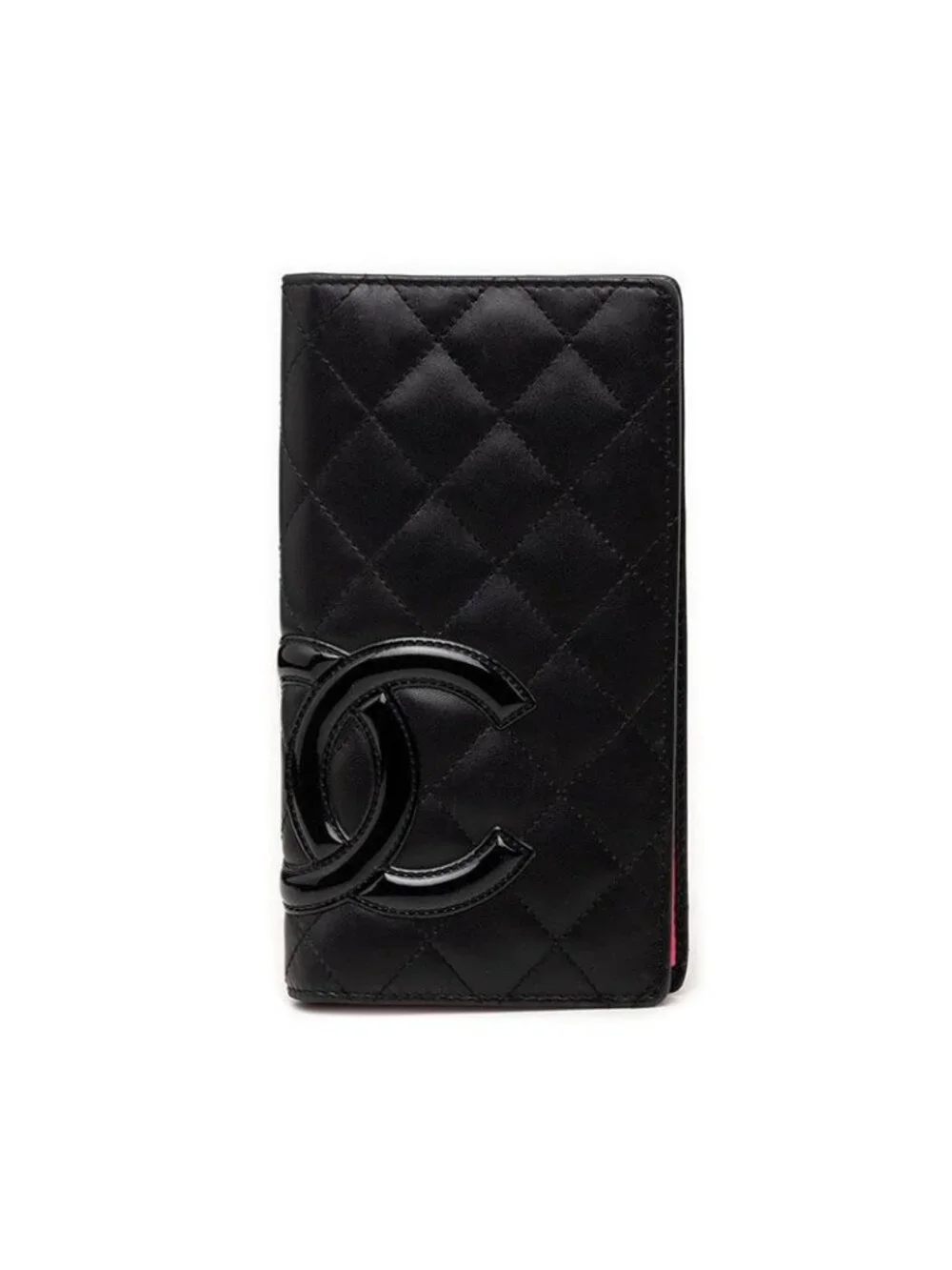 Chanel Cambon Line CC Logo Wallet Black Leather